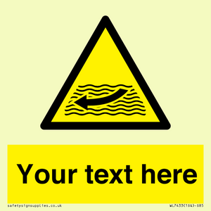 Custom Warning strong river flows